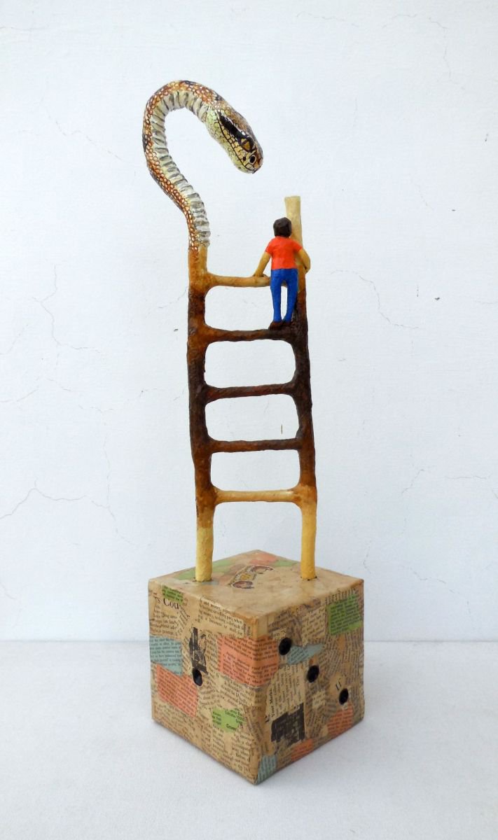 Snake Ladder On Dice Paper Sculpture by Shweta  Mahajan