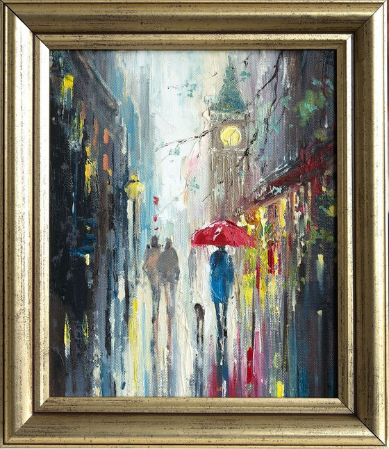 'A NIGHT IN LONDON' OIL PAINTING ON CANVAS FRAMED READY TO HANG