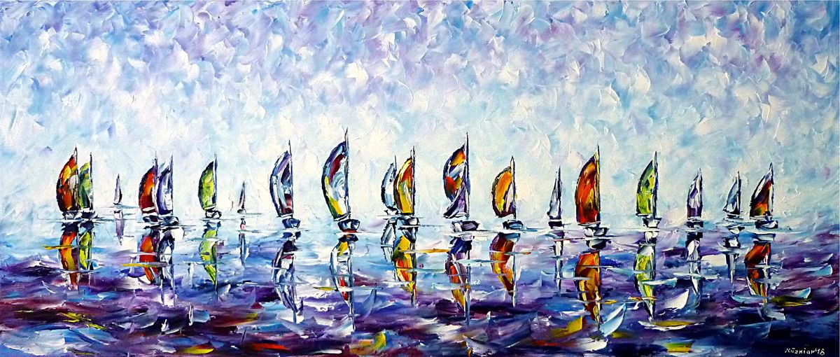 Regatta Ii By Mirek Kuzniar, 39 X 17, Artwork For Sale On Artfinder