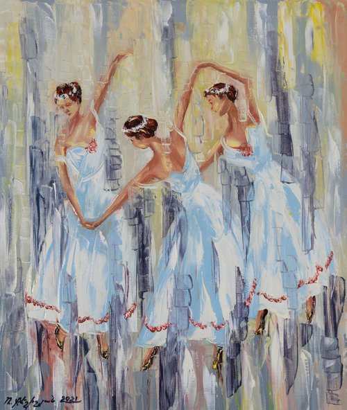 Dancers (60x70cm, oil painting, ready to hang) by Rafik Qeshishyan