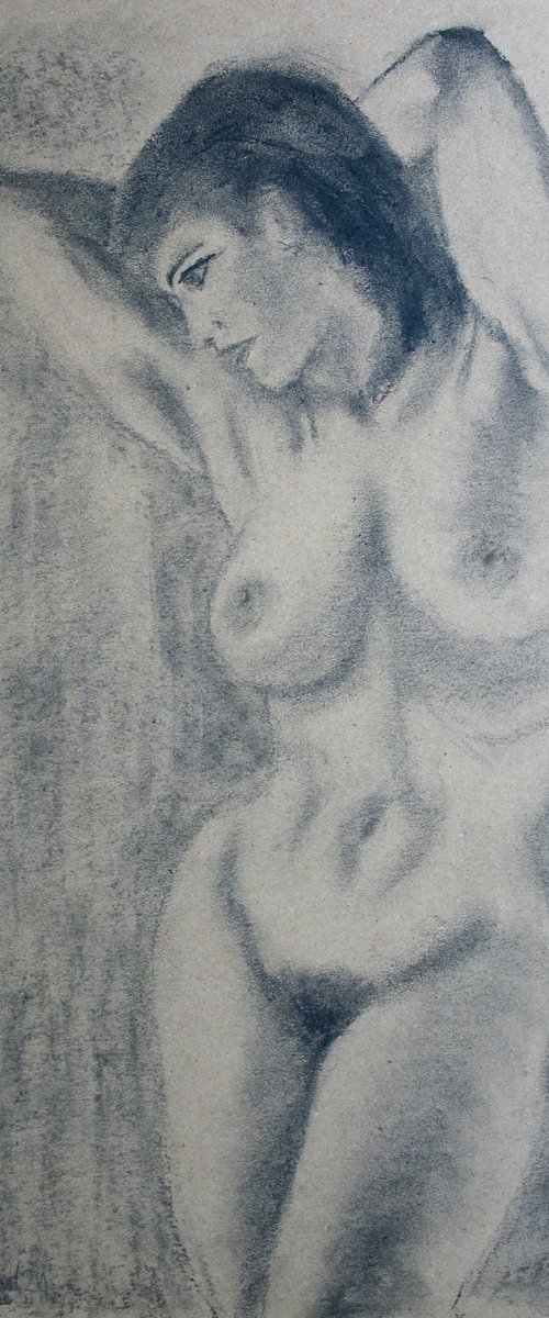 Female Figure #59 Charcoal by Juri Semjonov