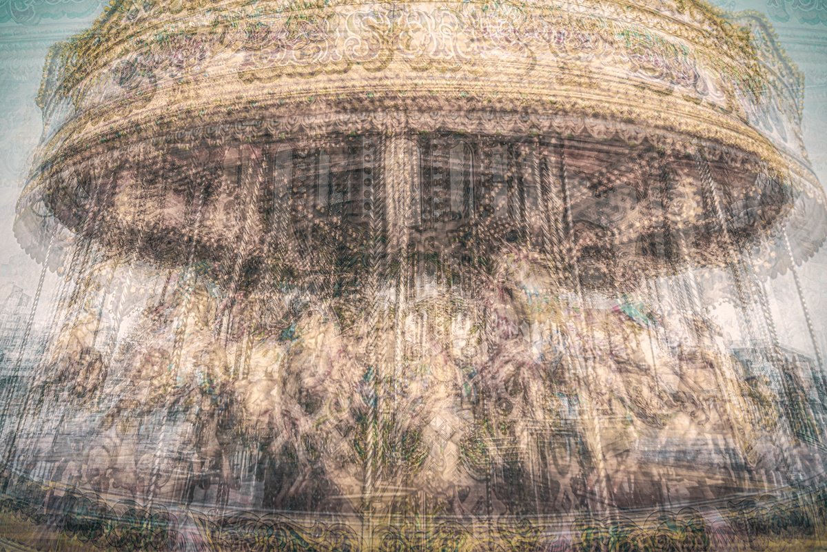 Impressionistic Abstract Photograph By Adam Regan, 36 X 24, On The Merry Go Round Iia, Original Artwork