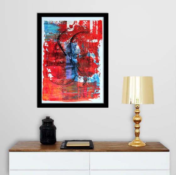 Pressing of Furniture - Vibrations Mixed Media Modern New Contemporary Abstract Art