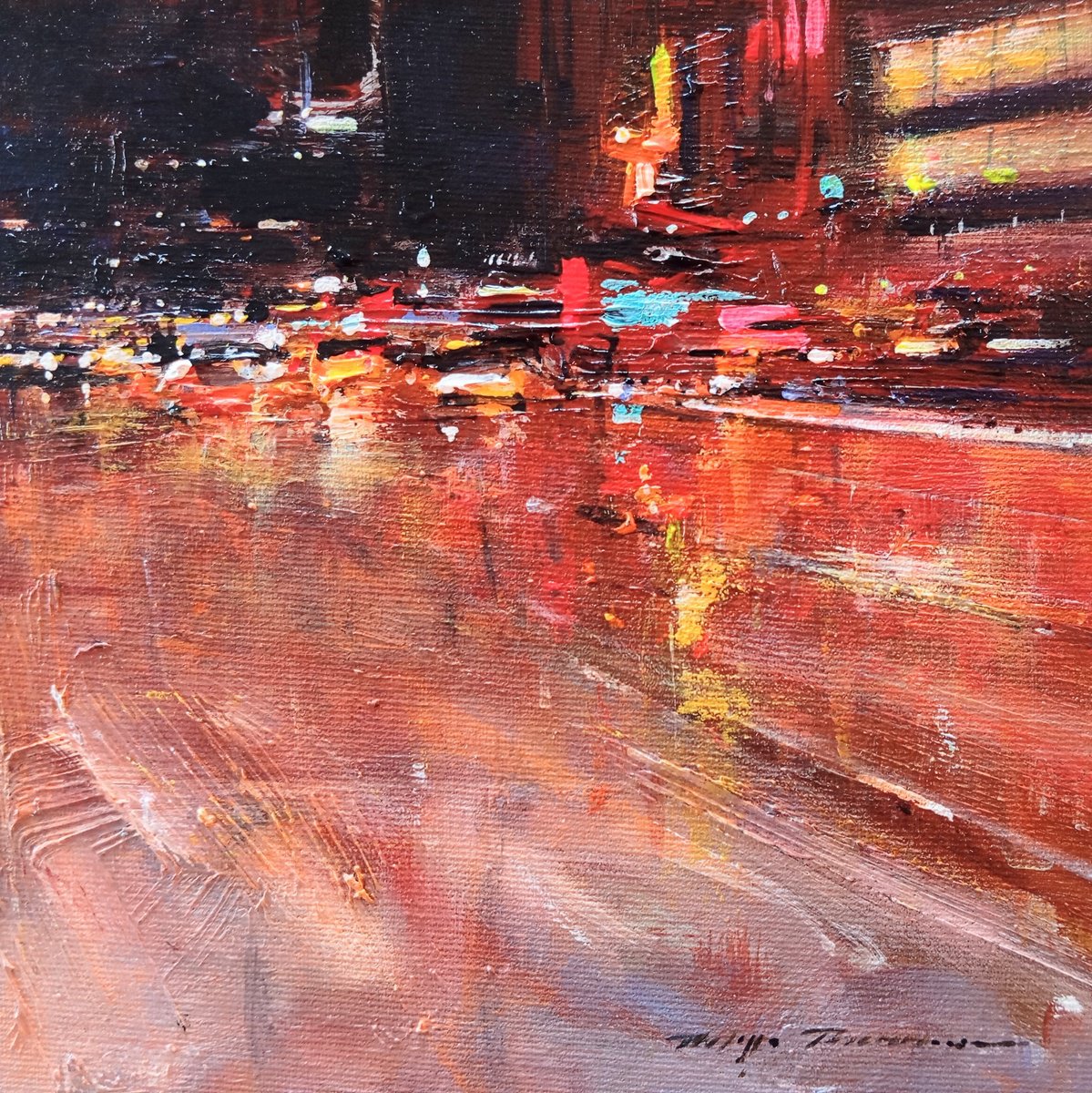 Impressionistic Painting , Impressions Urbaines N° 2583 By Philippe Perennou, 8 X 8, Artwork For Sale On Artfinder