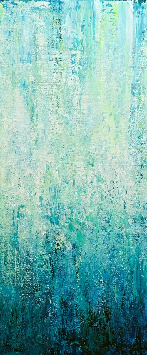 Abstract Turquoise Landscape VIII by Behshad Arjomandi