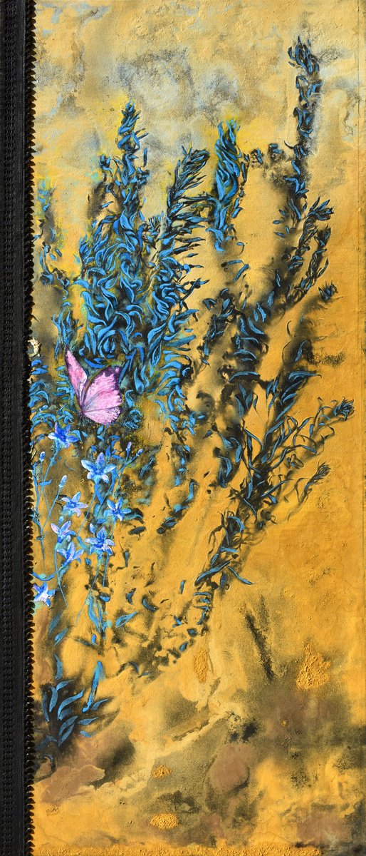 Organic Botanical Painting By Milena Nicosia, 30 X 69", Risvegli, Original Artwork