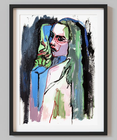 Woman Portrait. by Makarova Abstract Art