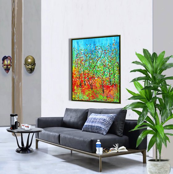 VIVID TREES,  XL,  framed