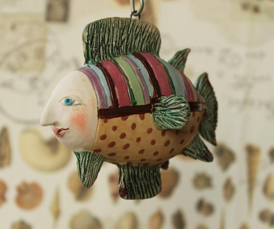 Flying Fish. Tiny hanging sculpture