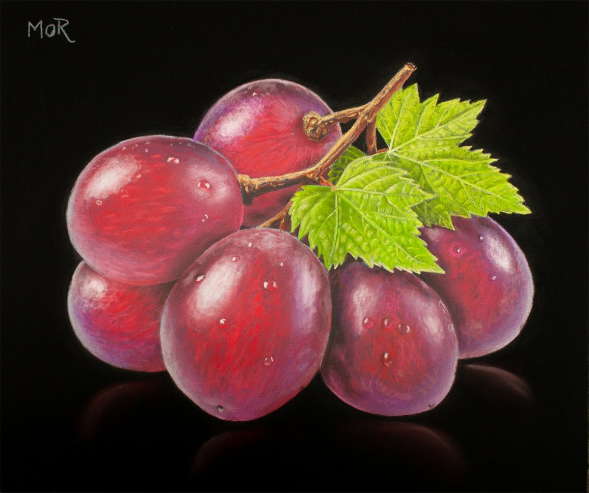 Photorealistic Pastel Drawing , Jewels Of The Vine By Dietrich Moravec, 12 X 10, Artwork For Sale On Artfinder