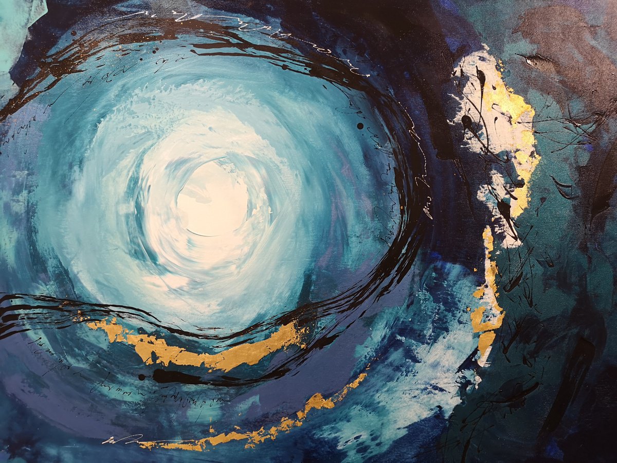 Abstract Acrylic Painting By Ivana Urso, 47 X 35, Inside The Hurricane, Original Artwork