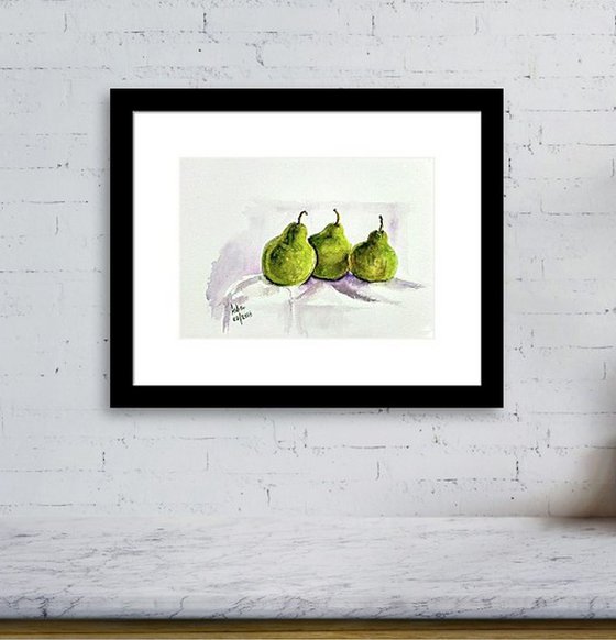 Three friendly pears