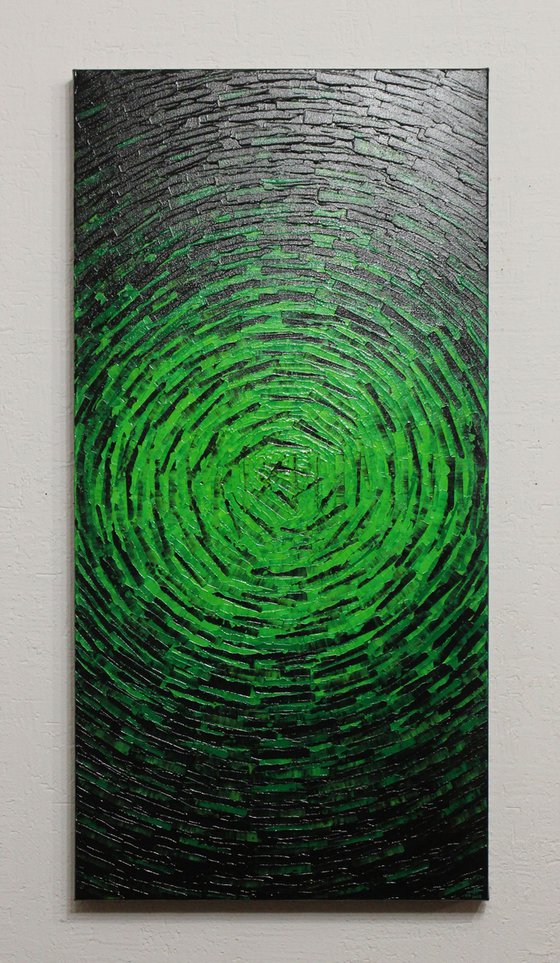 Fragmented green burst