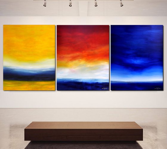 TIME IS DANCING FROM SUNSET TO SUNRISE II (triptych)