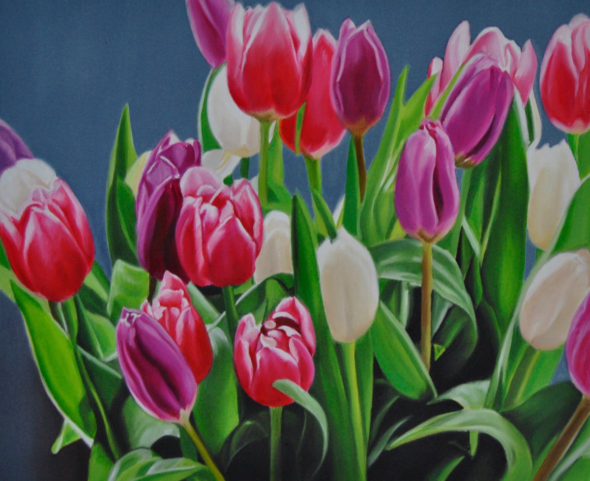 Landscape with Tulips by Simona Tsvetkova