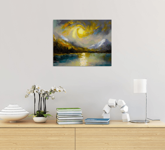 Golden Sonata Oil Abstract Seascape