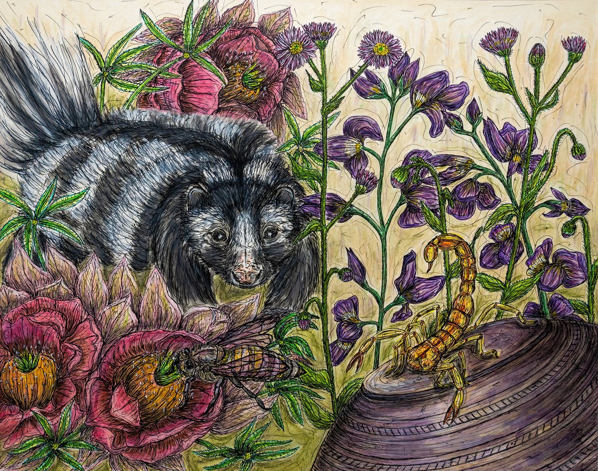 Animal Watercolour By Kim Jones Miller, 20 X 16", Stings Like A Bee, Original Artwork