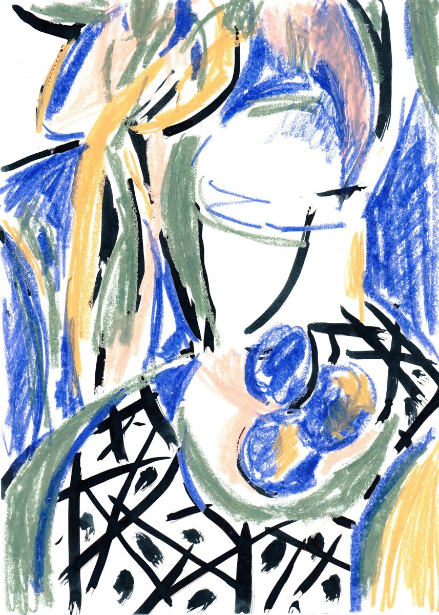 Abstract Ink Drawing By Zakhar Shevchuk, 8 X 11", Ink Album (Plums), Original Artwork