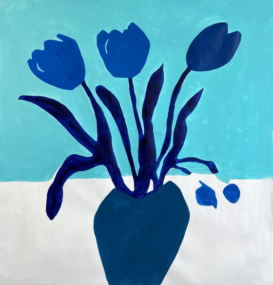 Blue Tulips Minimalist art