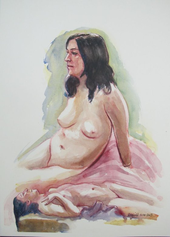 seated/reclining female nude