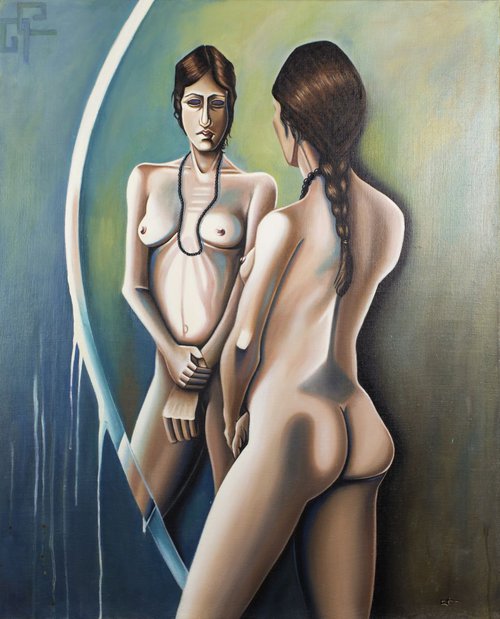 Oil painting Nude, Aurora & Psyché by Lionel Le Jeune