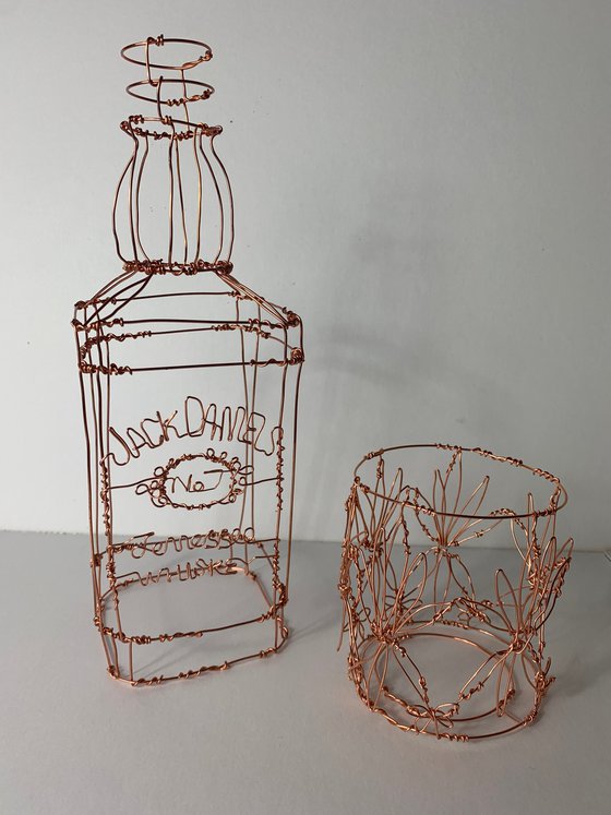 Jack Daniels Wire Sculpture