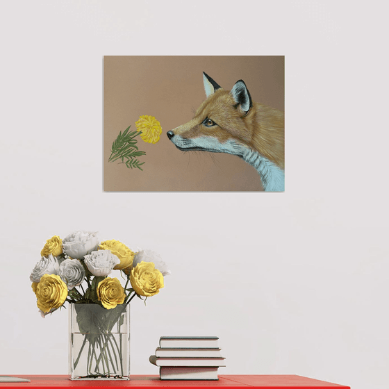 Fox and flower