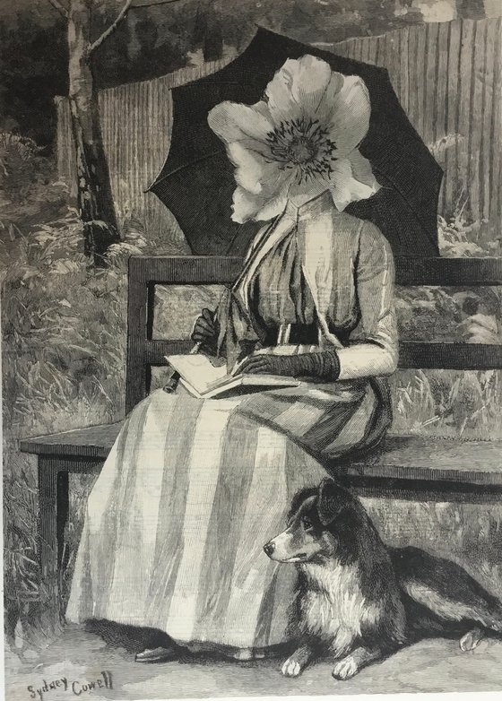 Reading with her dog
