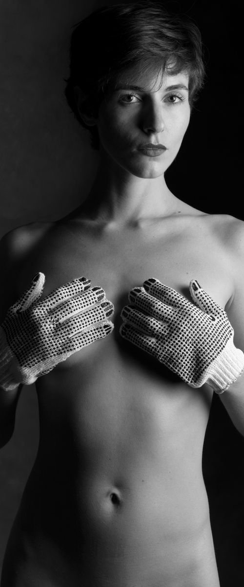 Portrait of Young Woman with Strange Gloves by Robert Tolchin