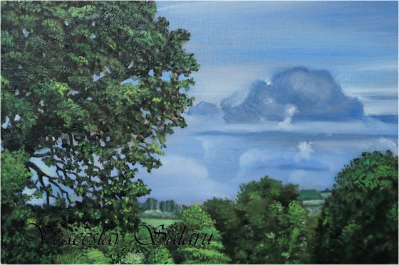 Irish Green Hills Original Oil Painting