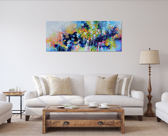 Fresh Moods 46 - Large Gallery Quality Ready to Hang Abstract Painting, Pastel Colors