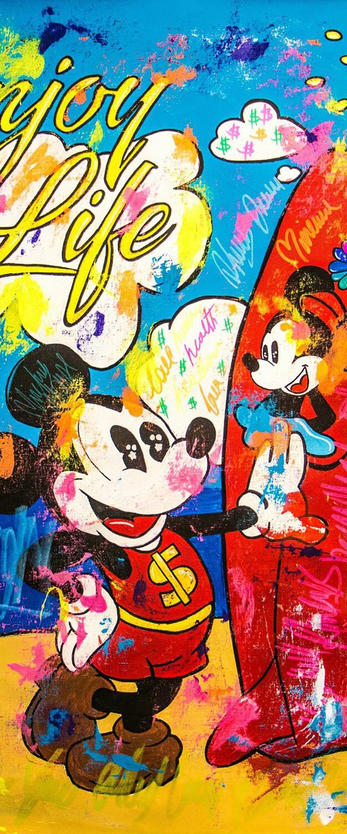 Enjoy ft. Mickey Mouse and Minnie Mouse by Carlos Pun Art
