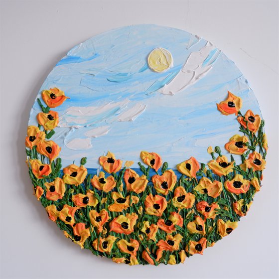 Sunlit Poppy Flower Garden 2 - Pooja Verma