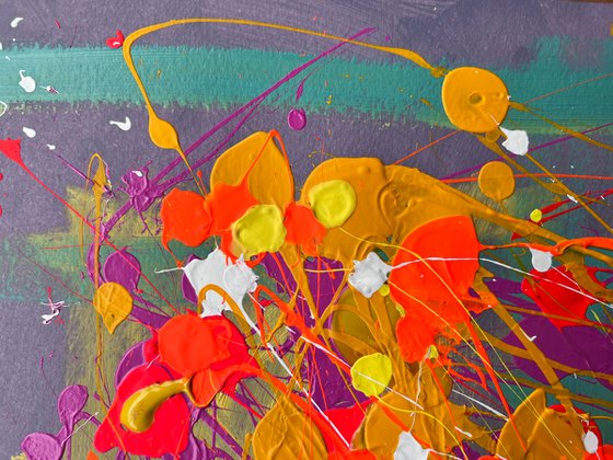 Abstract painting Autumn bouquet of flowers