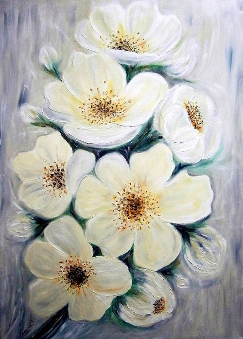 White flowers 1.. by Emília Urbaníková