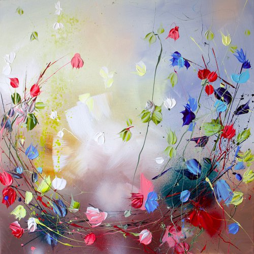 Flowers “Enchanted” 23,6 x 23,6 x 0,8 inches by Anastassia Skopp