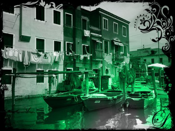 Venice sister town Chioggia in Italy - 60x80x4cm print on canvas 00841m1 READY to HANG