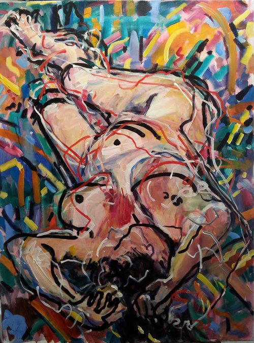 Falling nude by Sandy Kendall BA hons Painting