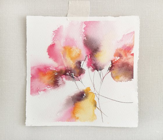 Small watercolor flower painting