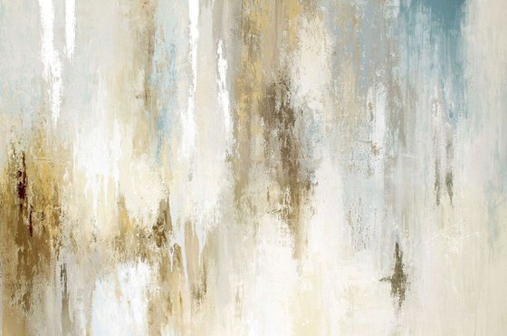 "Instant" Blue gray beige abstract art