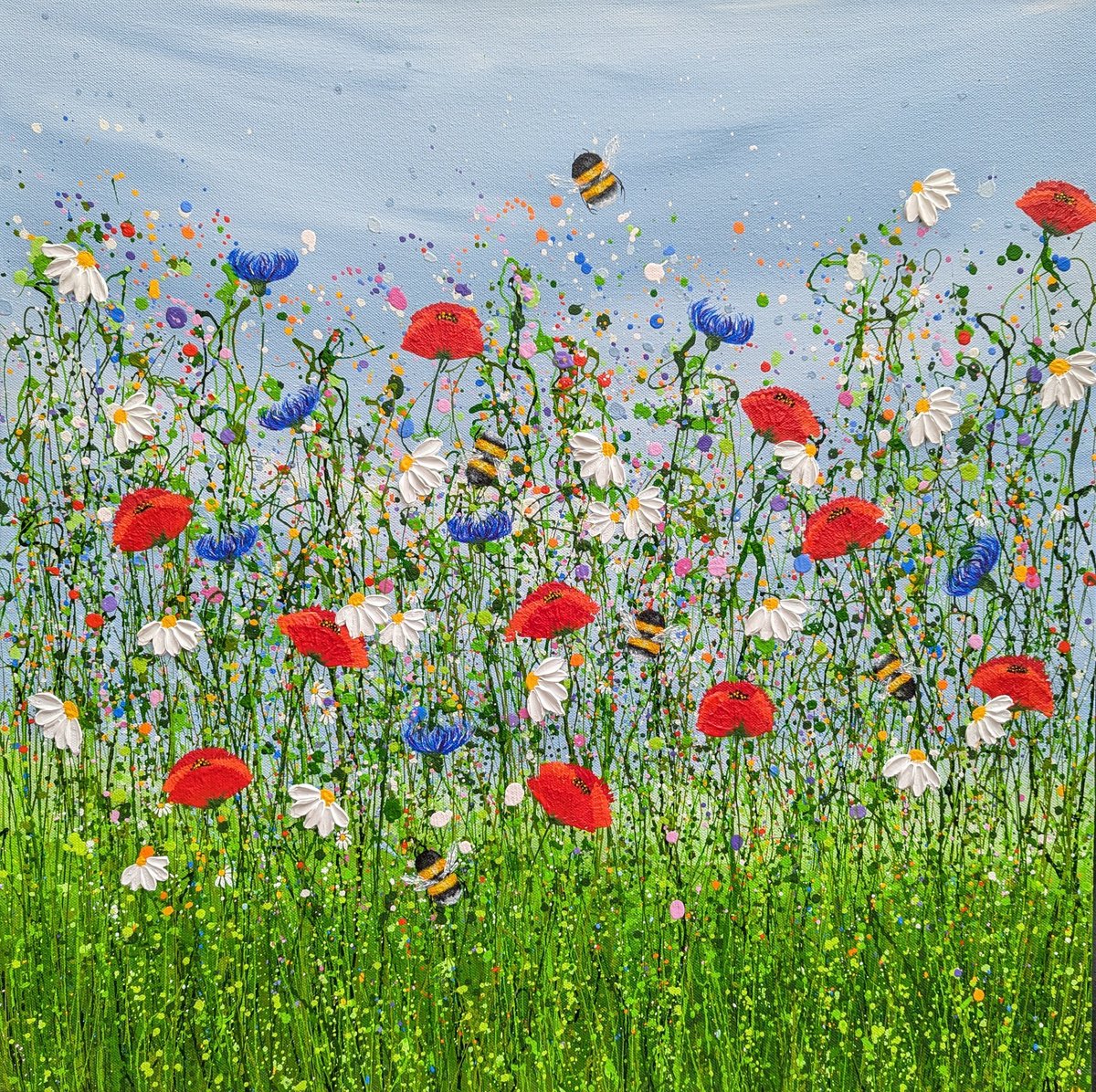 Impressionistic Landscape Acrylic Painting By Lucy Moore, 24 X 24", It