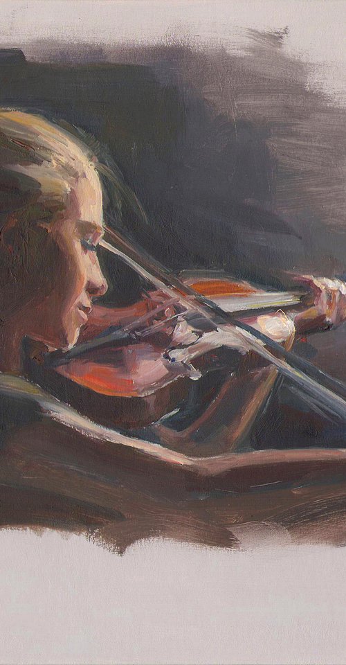 And melody from a bright violin... by Vachagan Manukyan
