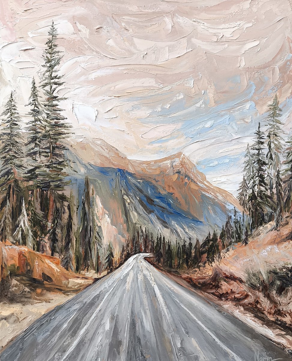 Impressionistic Painting , Path To The Mountains By Narine Vardanyan, 20 X 24, Artwork For Sale On Artfinder