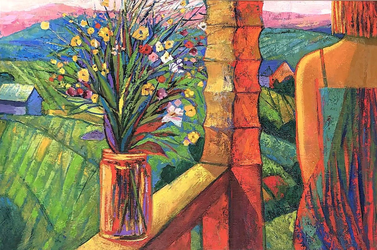 Impressionistic Landscape Oil Painting By Olena Kondratiuk, 35 X 24", Summer In The Carpathians, Original Artwork