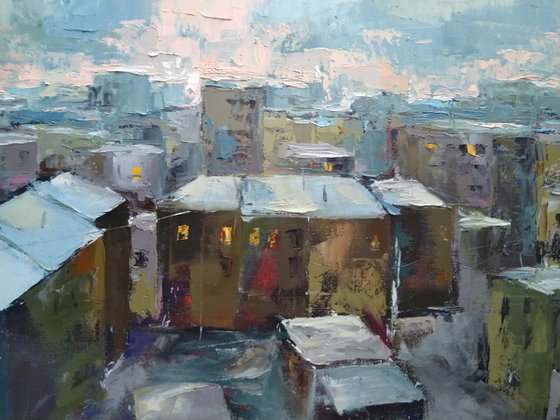 Cityscape(50x60cm, oil painting, ready to hang)