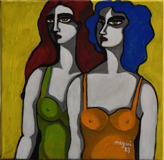 Two women posing