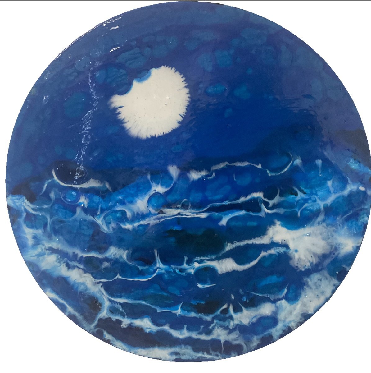 Expressive Landscape Painting By Gwendolyn Fleming, 12 X 12, Oban Stormy Seas, Original Artwork