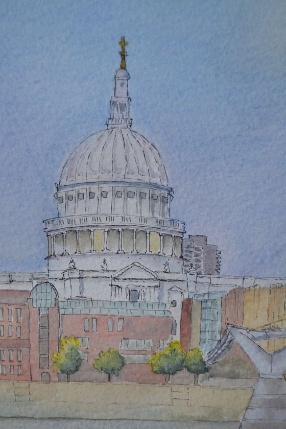 St Paul's Cathedral from Millenium Bridge, London.