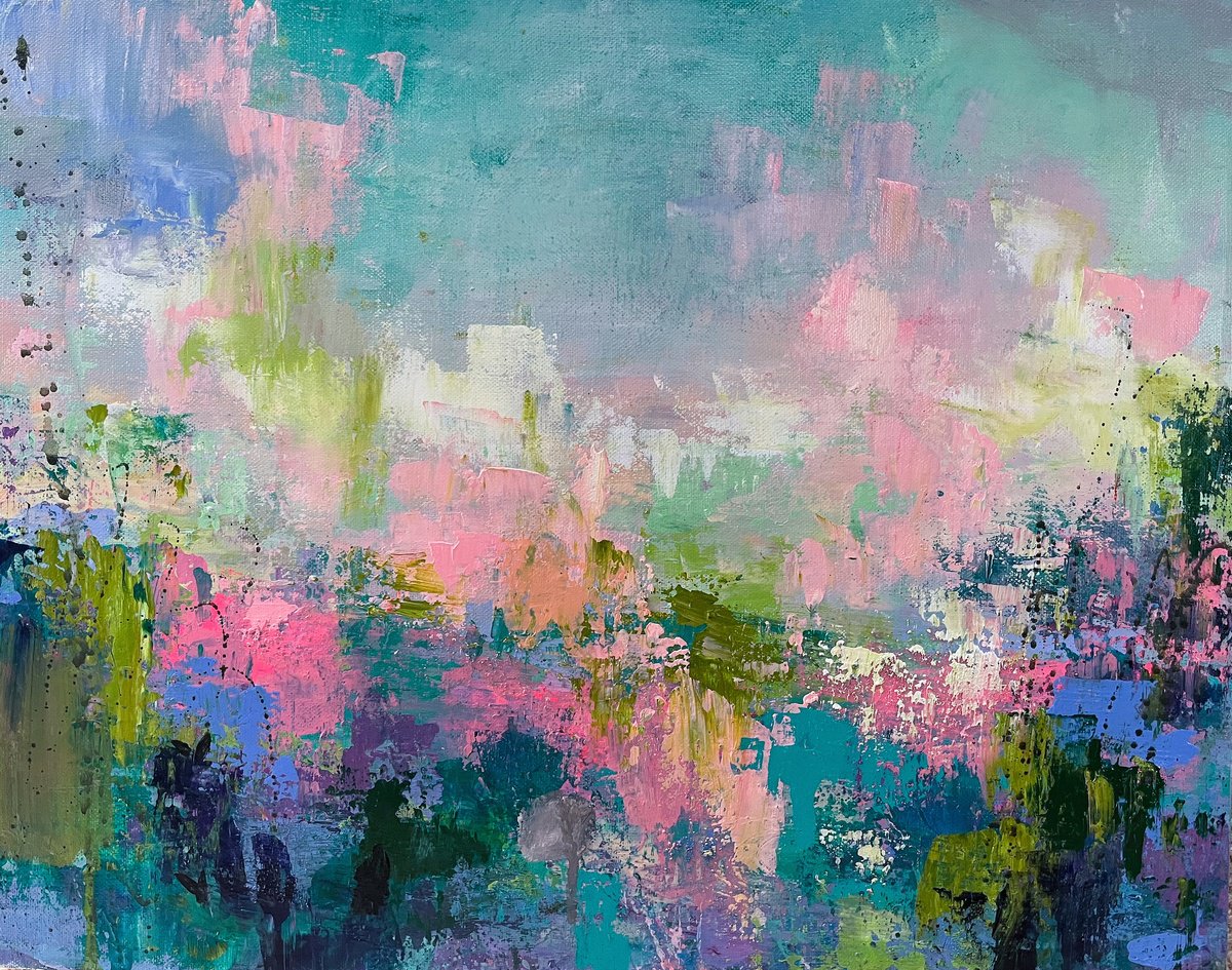 Lilac, Teal, Rose and Chartreuse by Sandy Dooley
