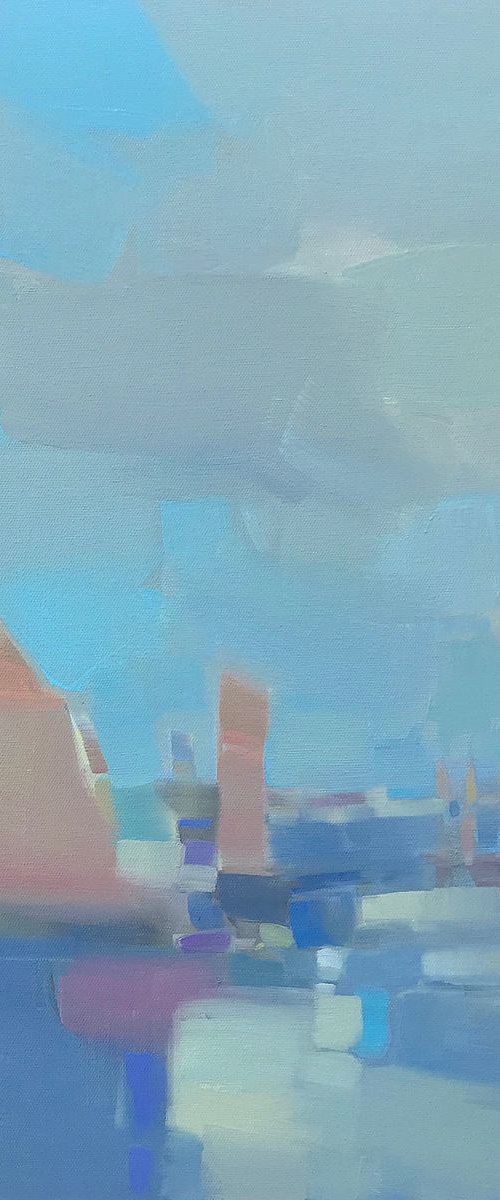 Sail Boats, Original oil painting, Handmade artwork, One of a kind by Vahe Yeremyan